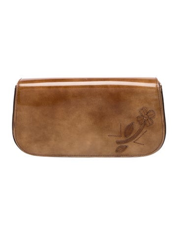 Spazzolato Leather Clutch