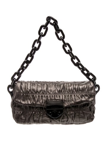 Nappa Leather Nappa Gaufre Leather Shoulder Bag