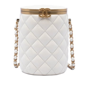 Small Quilted Lambskin Crown Box Bag