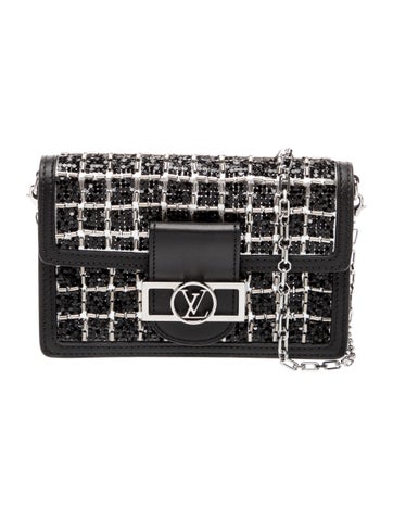 LV Monogram Black Tweed Sequin Dauphine Mini