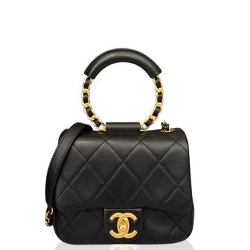 Goat Leather Circular Handle Bag