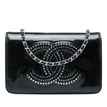 CC Patent Strass Embellished Wallet On Chain