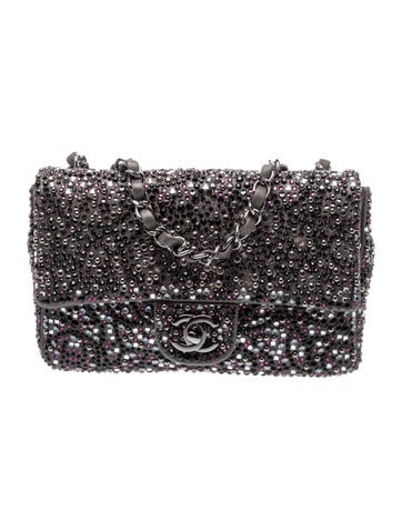 Rectangular Mini Strass Single Flap Bag
