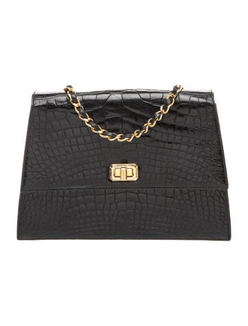 Alligator Trapezoid Flap Bag