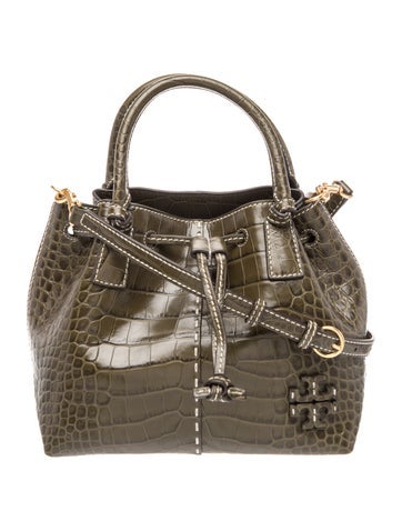 Embossed Leather Bucket Bag