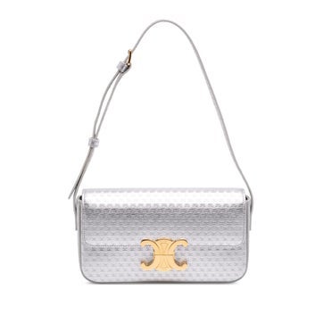 Triomphe All Over Laminated Calfskin Claude Shoulder Bag