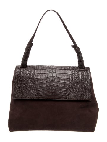 Suede Top Handle Bag