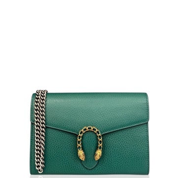 Calfskin Mini Dionysus Chain Wallet Green