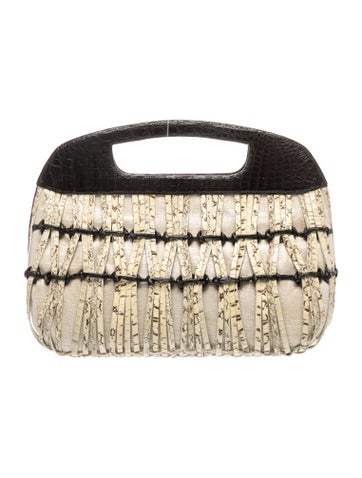 Snakeskin Top Handle Bag