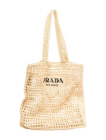 Signature Crochet Raffia Tote Bag