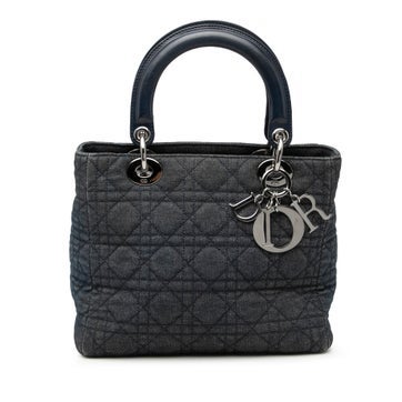 Medium Denim Cannage Lady Dior