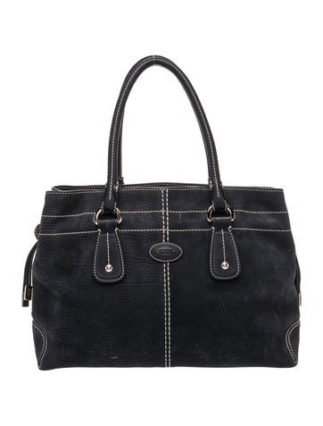 Leather Mocassino Top Handle Tote Bag
