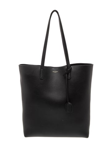 Leather Bold E/W Shopping Tote Large