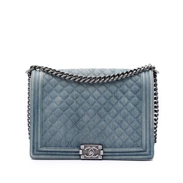 Denim Large Quilted Denim Boy Flap
